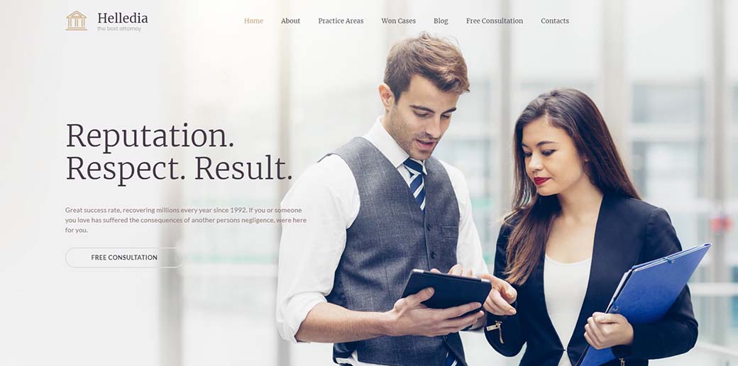 lawyer website design for attorney services corporation
