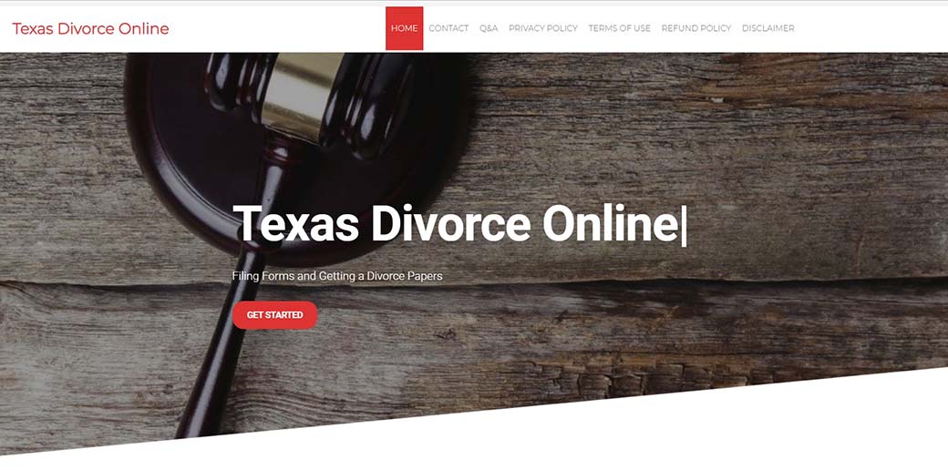 Texas Divorce Online website