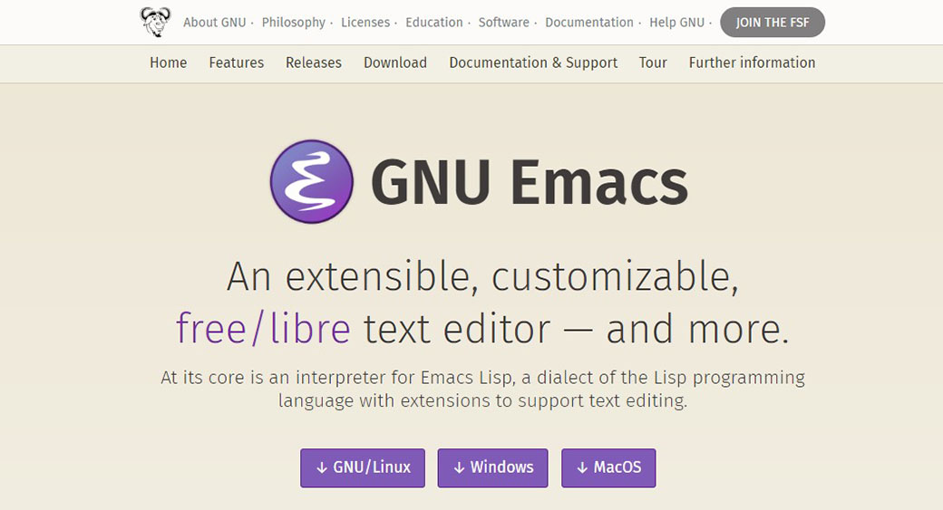 GNU Emacs app