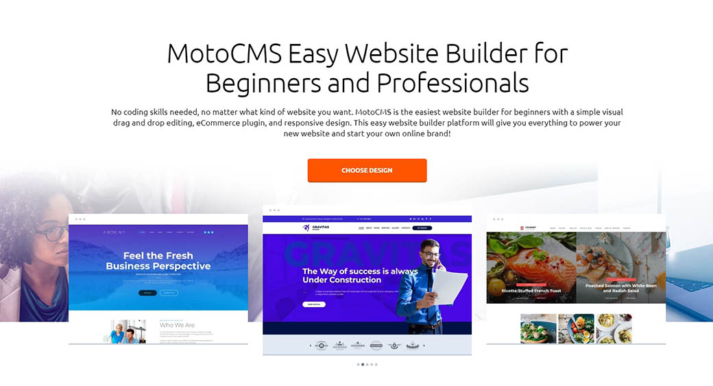 MotoCMS builder for web design on Mac