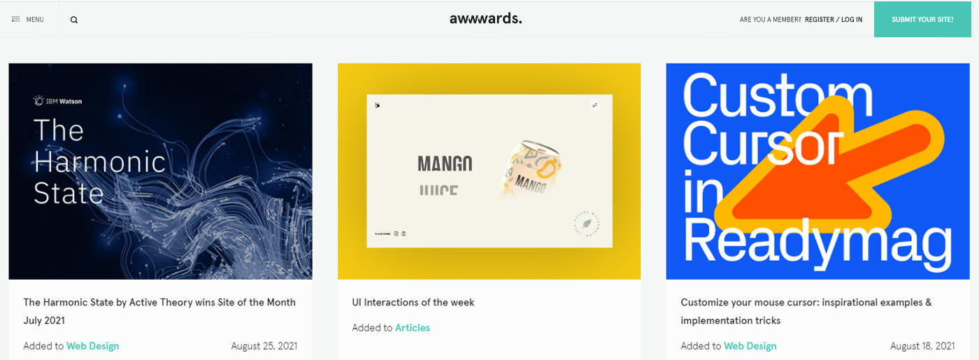 Awwwards Site for Fresh Web Design Ideas