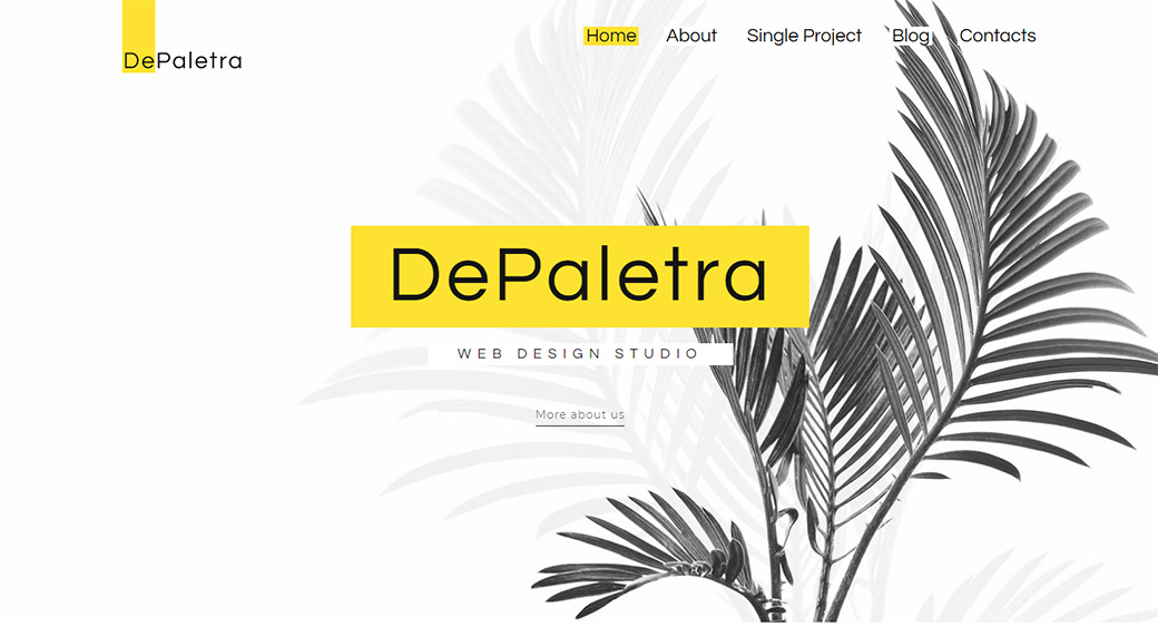 depaletra minimal website design