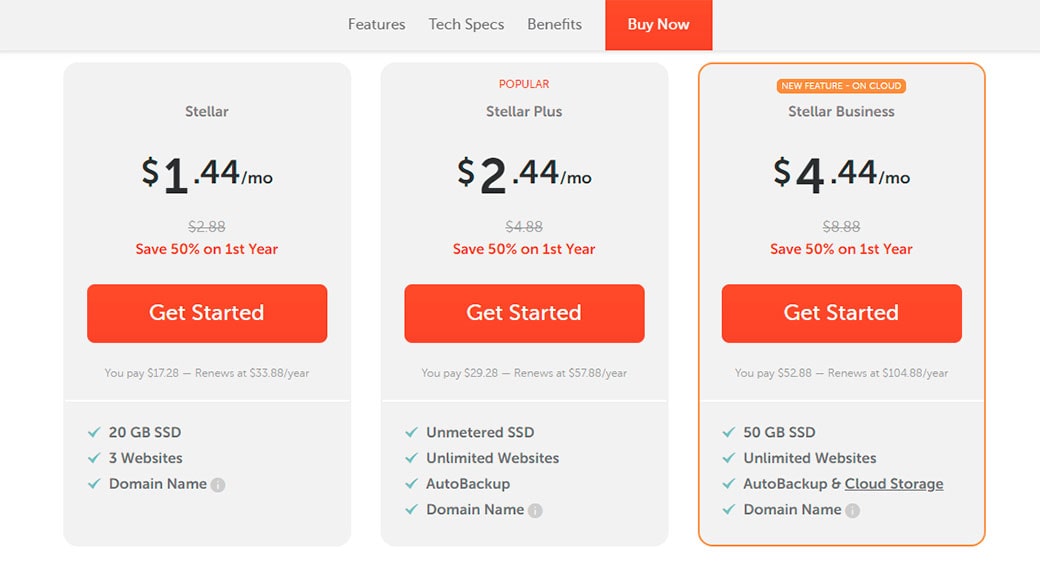 NameCheap hosting pricing