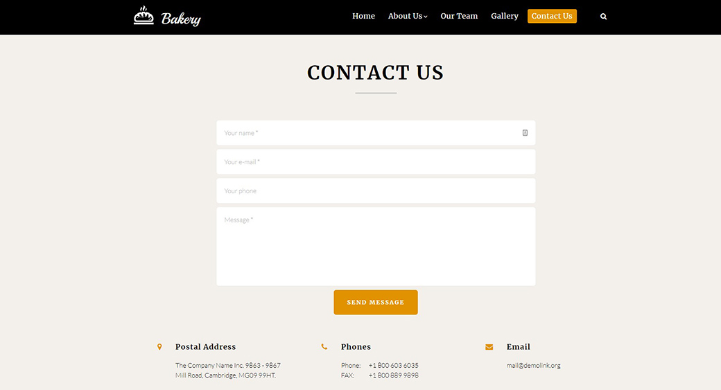 creating a contact page on a restaurant website