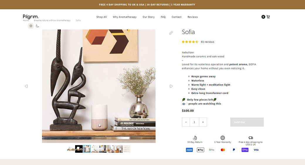 eCommerce pages showing products in use