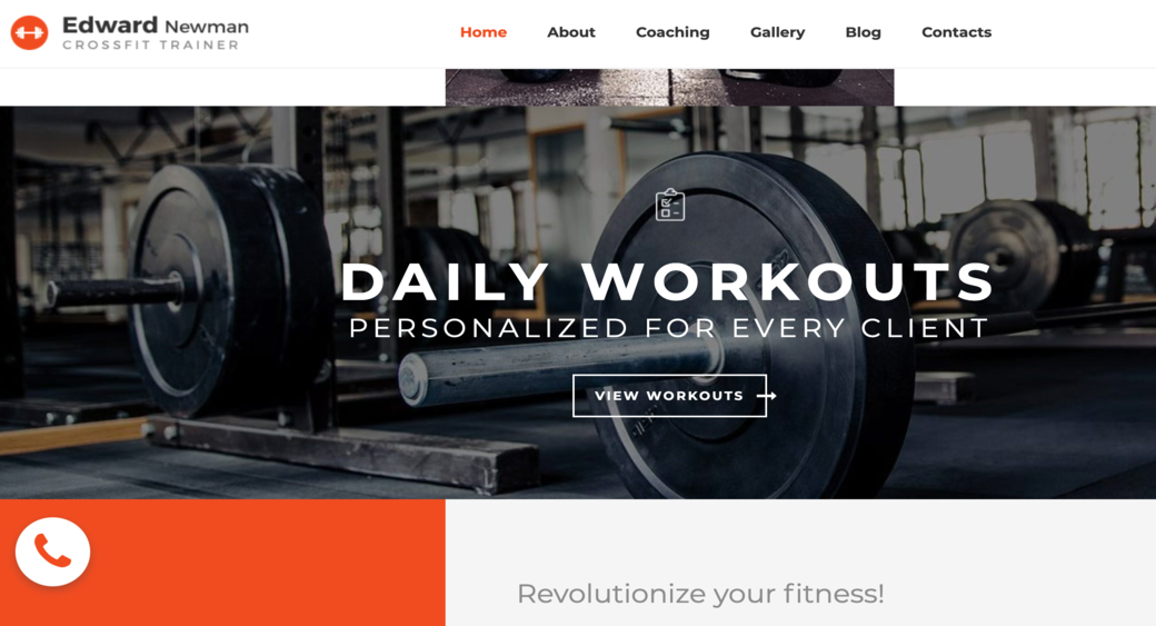 personal trainer website template
