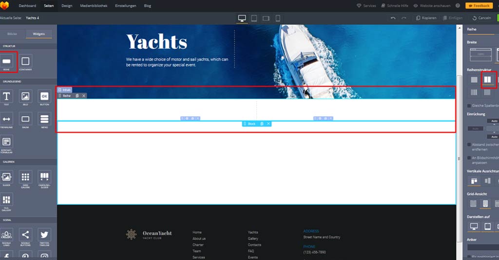 yacht website vorlage seite von grund auf null