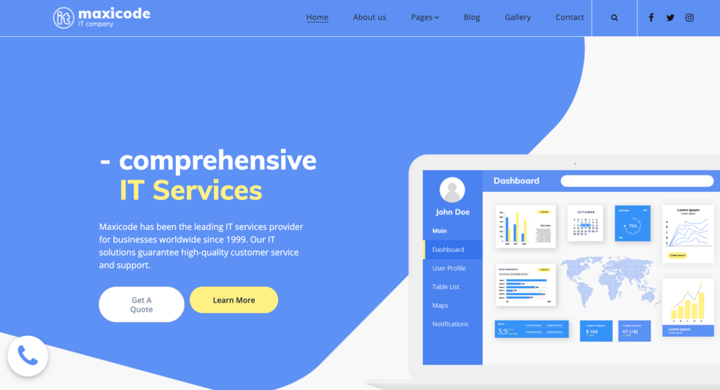 IT service website design template