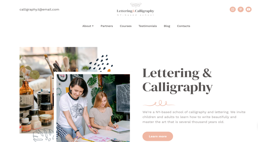 lettering website design