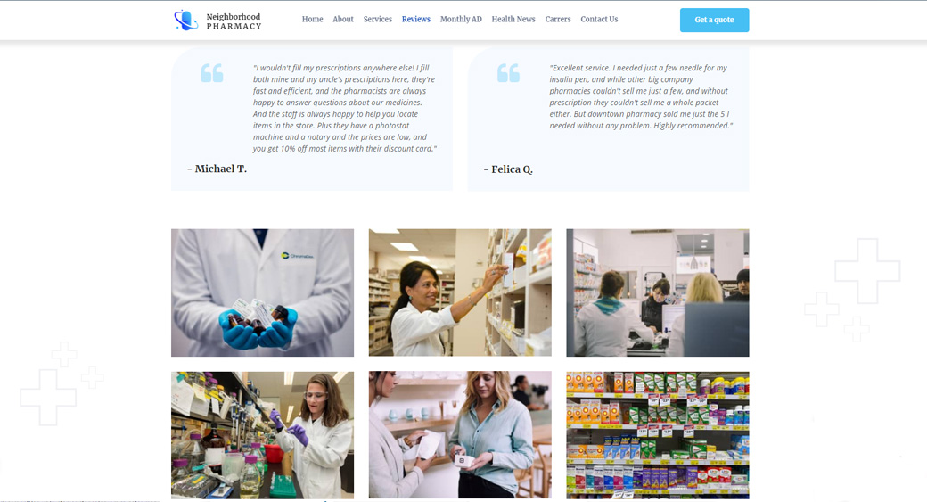 Pharmacy Website Template