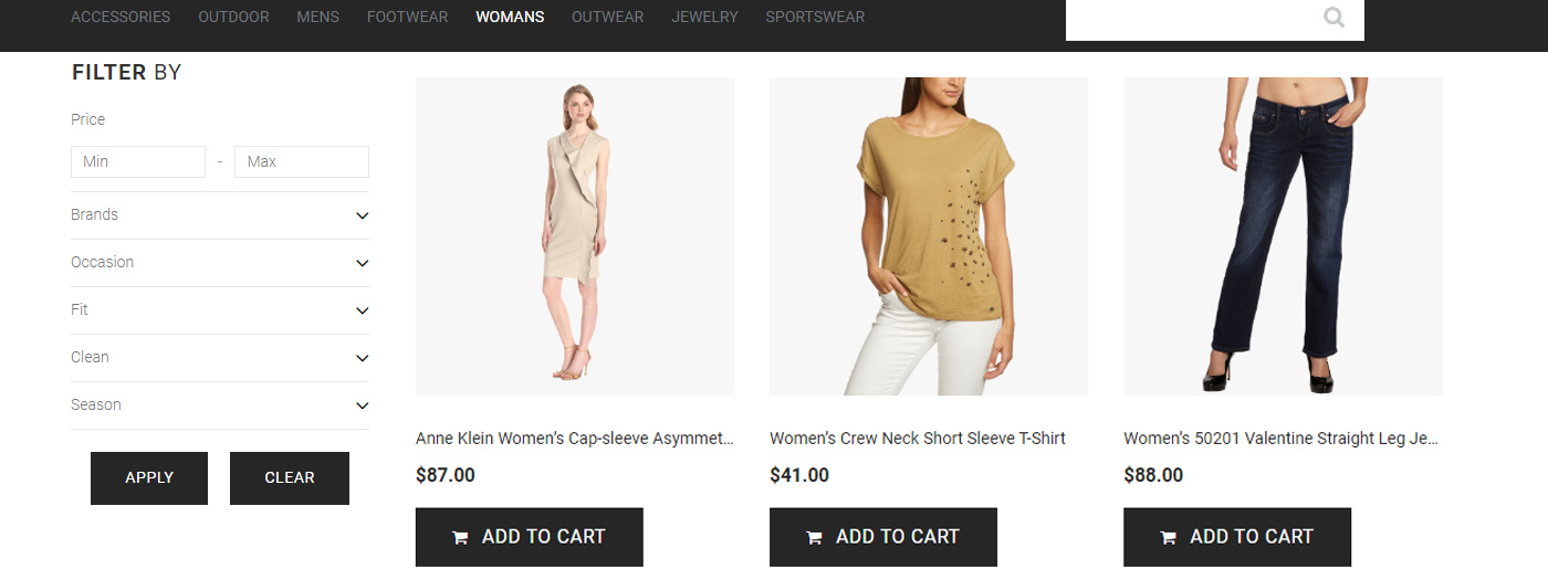 Online Store Filters as Design Principles for UX 