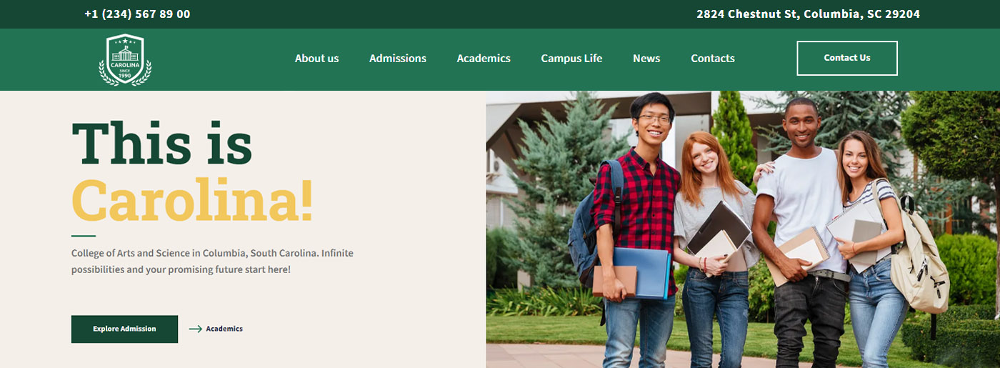 College Templates for Education Website