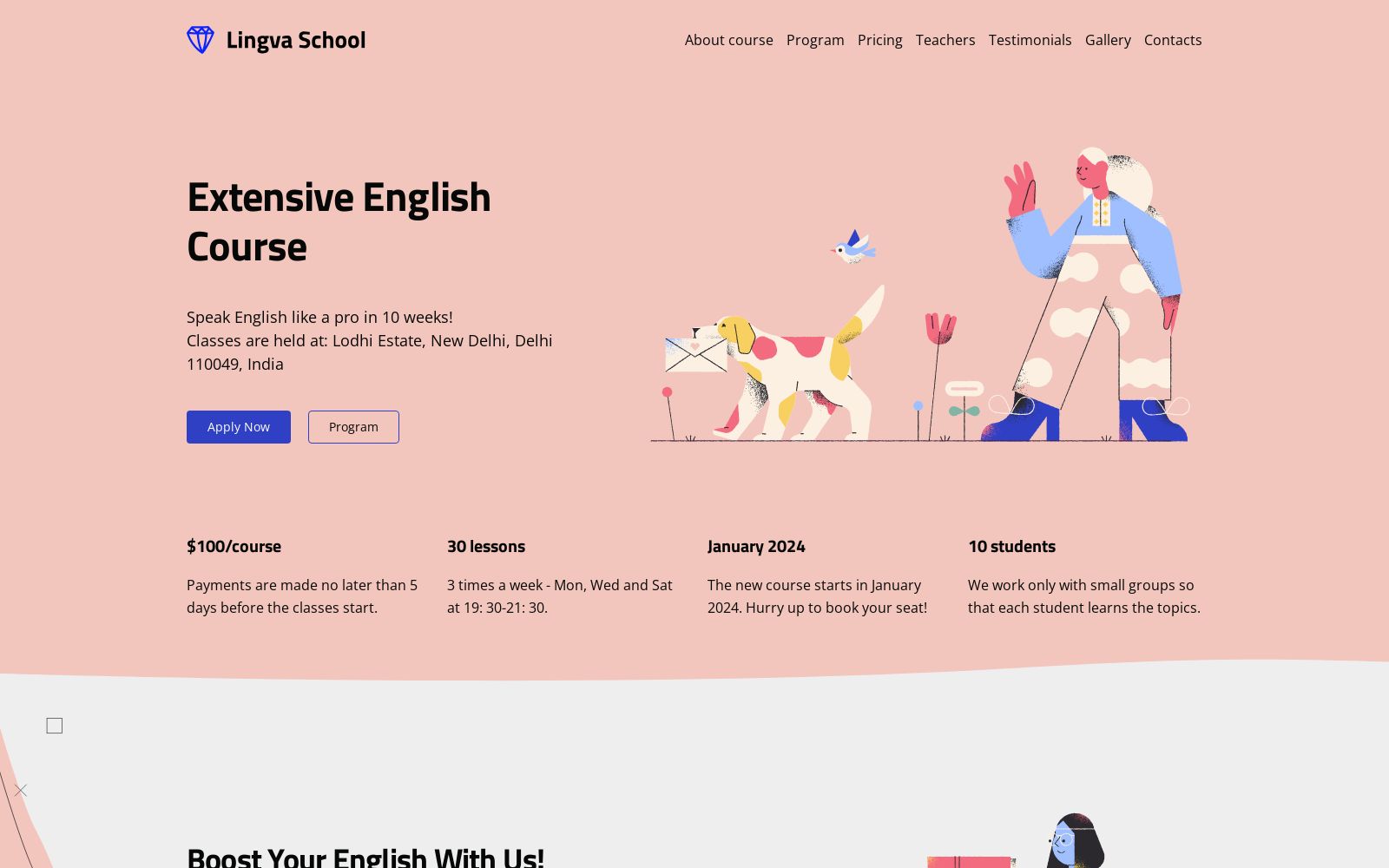 English Course Website Design
