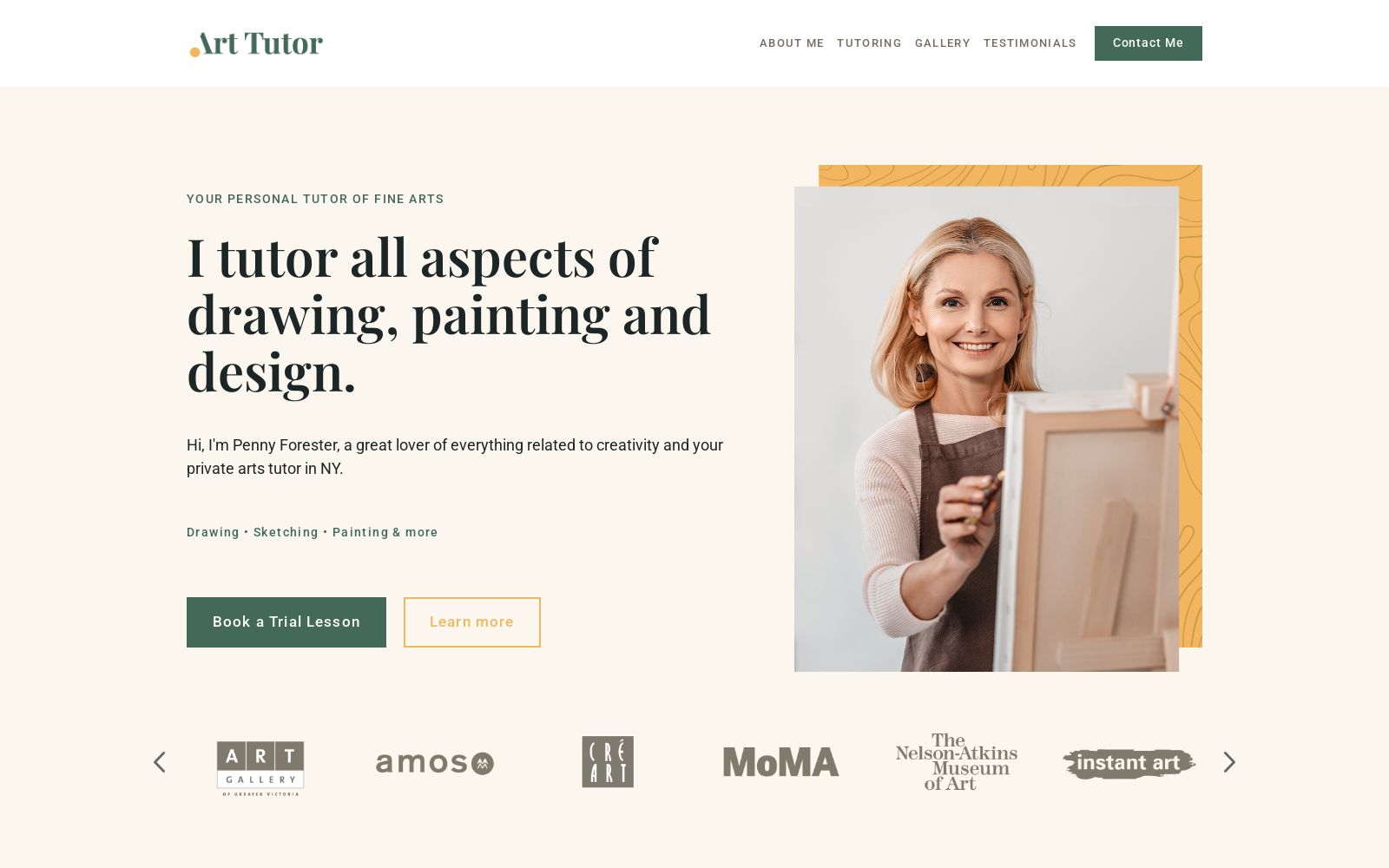 Art Tutor Website Design