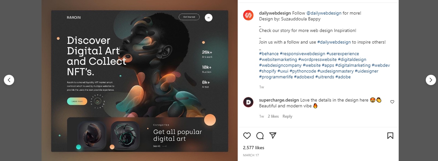 Instagram Web Design Hashtags