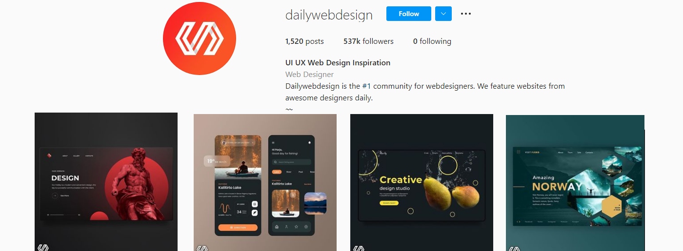 Instagram Website Design Inspiration
