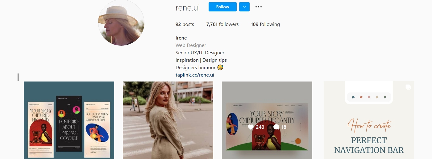 UX UI Designer Account on Instagram