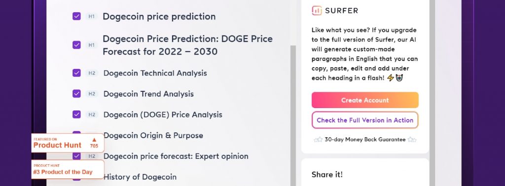 Surfer’s AI Article Outline