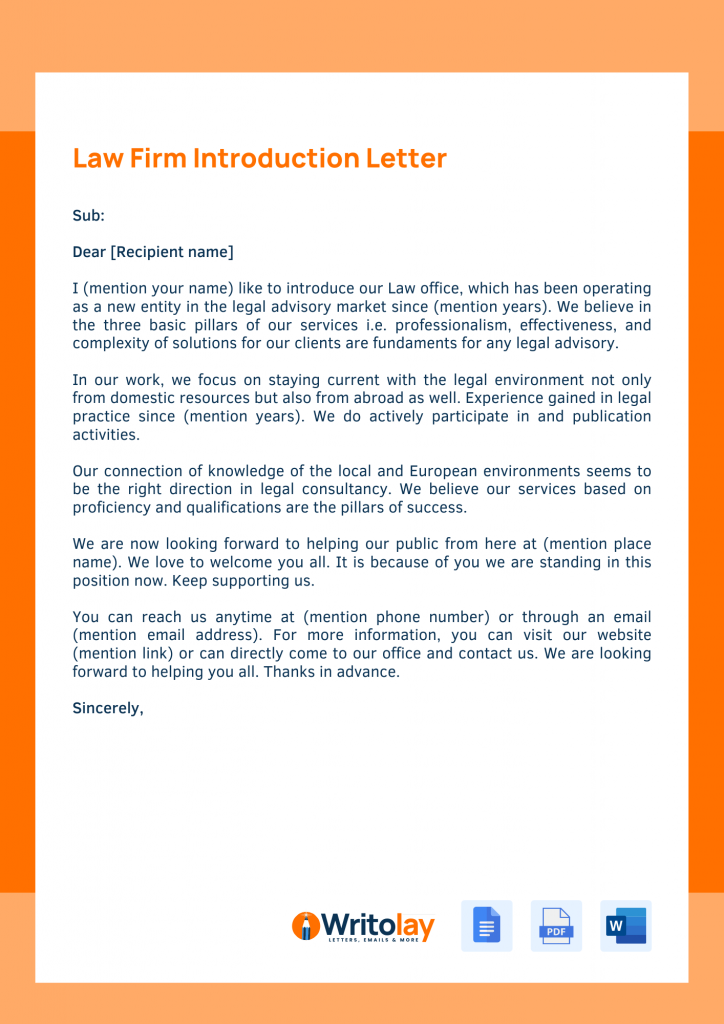 law firm introductory campaign