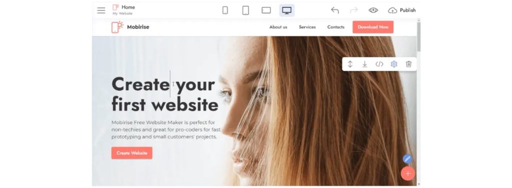 Mobirise web design platform