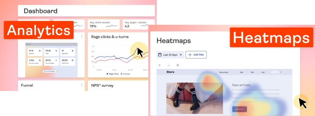 Hotjar heatmaps and session recordings