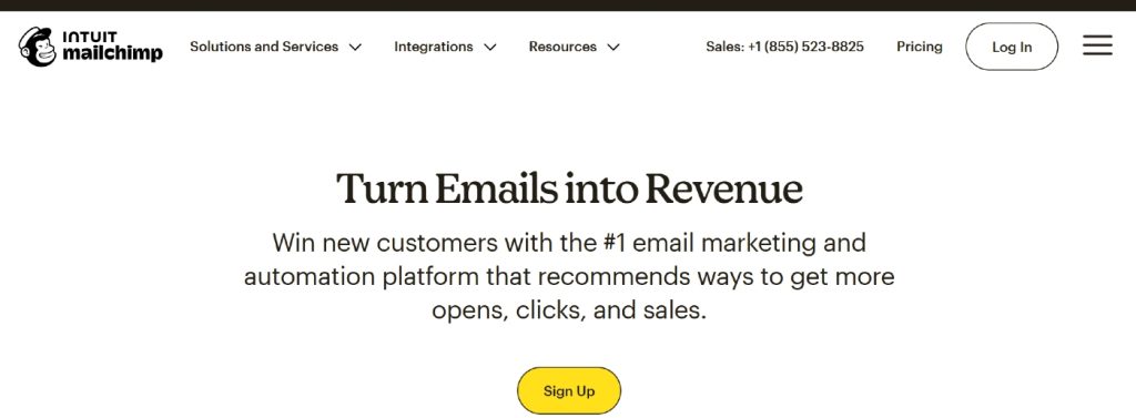 Mailchimp email marketing dashboard