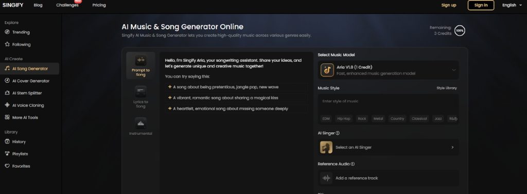 Signify AI Music Tool