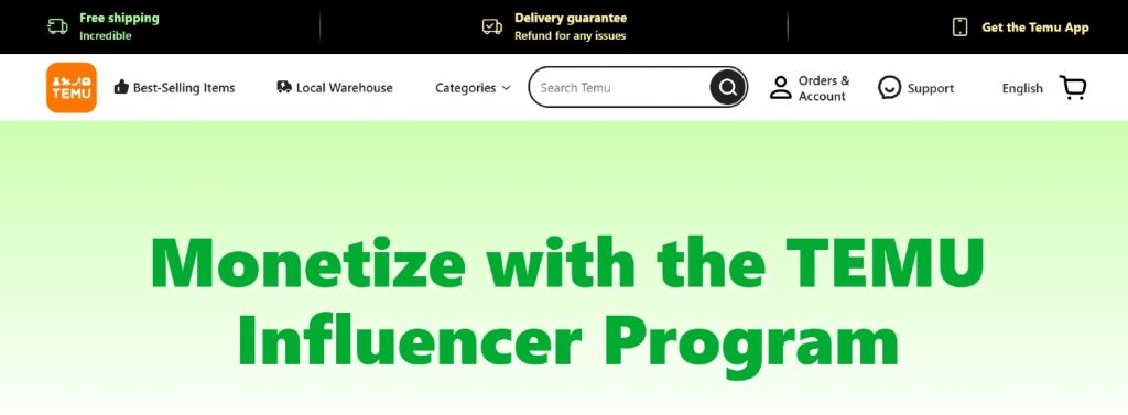 Temu Influencer & Affiliate Program 2025