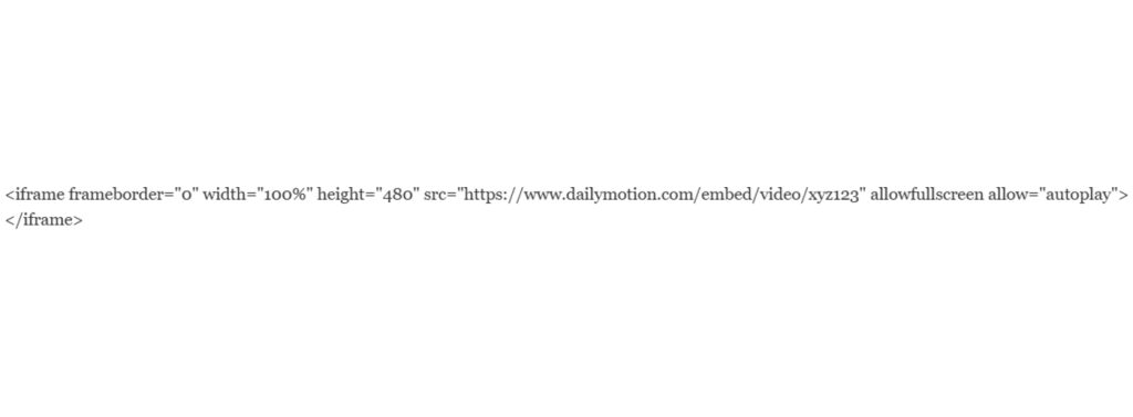 Dailymotion Embed Code