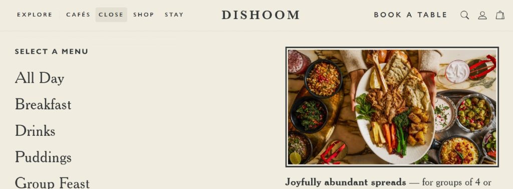 Restaurant Website Example