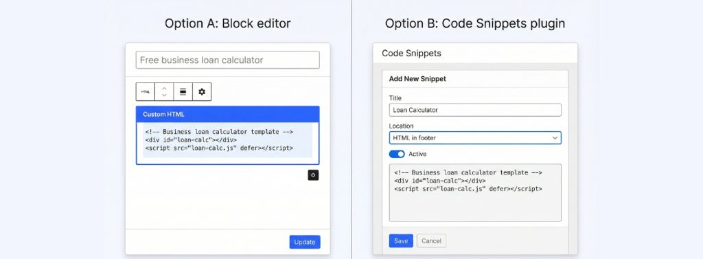 Code Snippets plugin