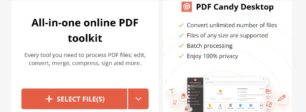 PDF Candy free online PDF editor