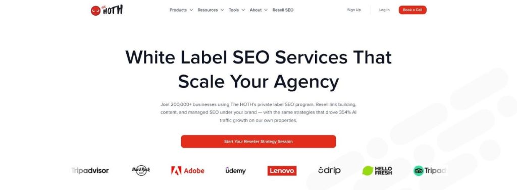 The HOTH SEO reseller marketplace and catalog interface