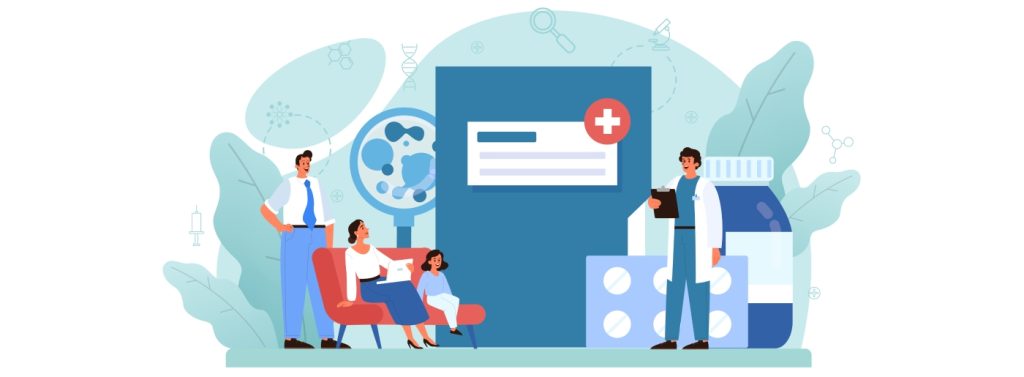 Doctor consulting with a patient in a modern medical clinic