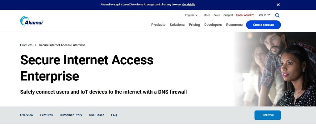 Akamai enterprise DNS security and global network protection against cyber threats