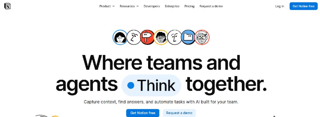 Notion homepage
