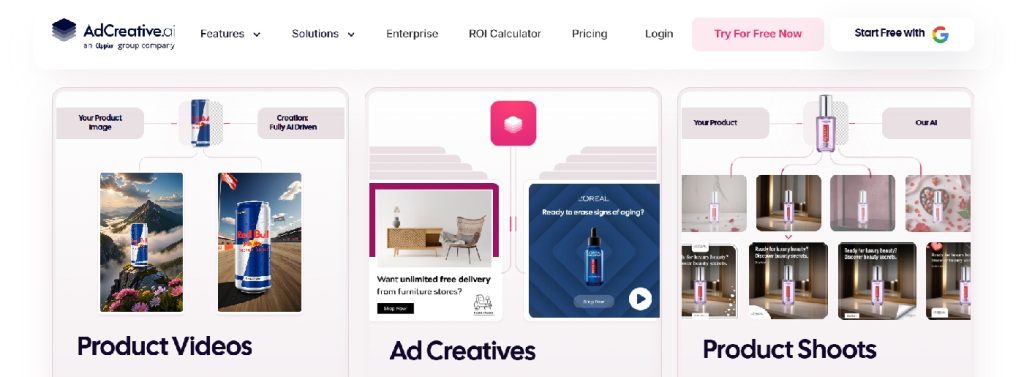 AdCreative.ai platform for creating and optimizing ad creatives