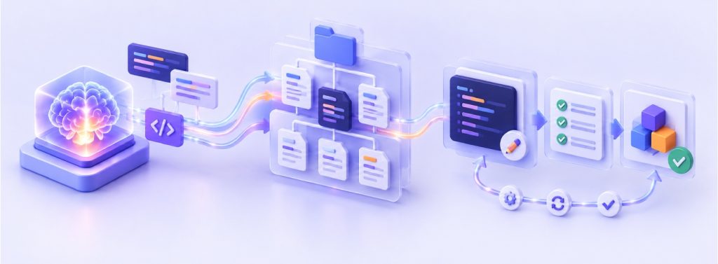 AI coding agent working with a connected software repository