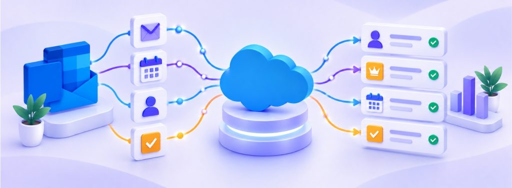 Salesforce and Outlook integration with email, calendar, contacts, and task management